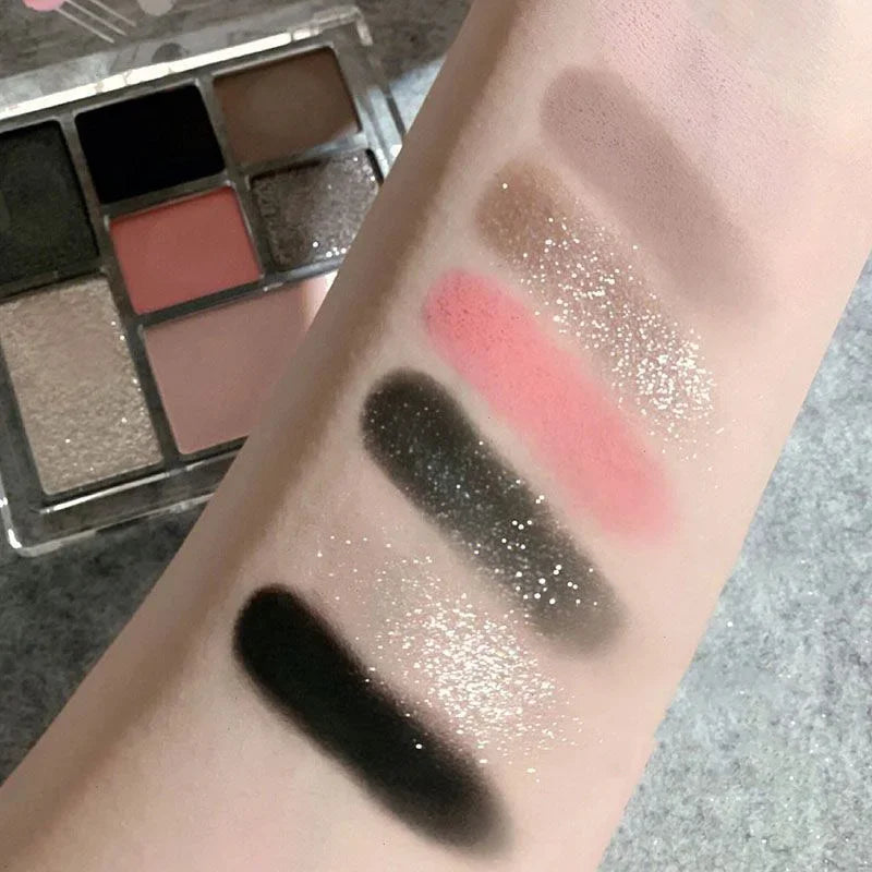 9-Color Black Eyeshadow Palette | Matte & Shimmer Eye Makeup Eyeshadow Palette QXL