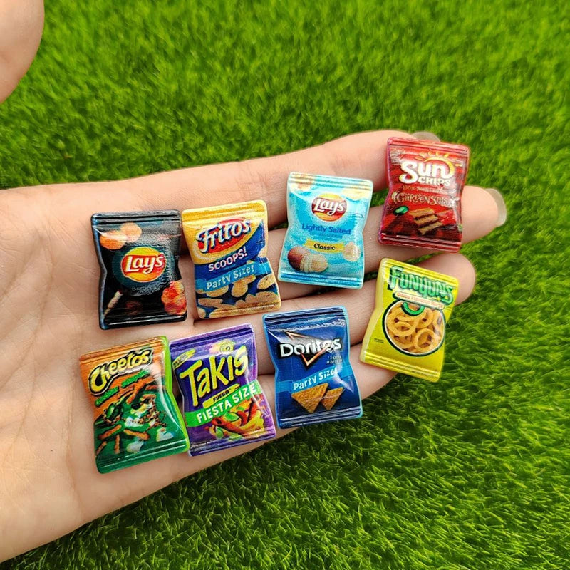 10-Pack Miniature Potato Chips Dollhouse Food Models – Resin Dollhouse Miniatures QXL Default Title