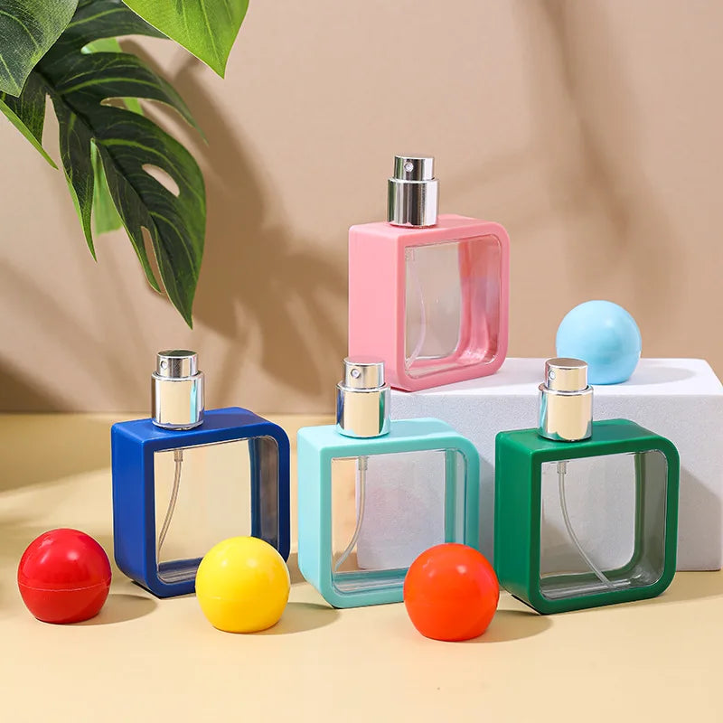 40ml Refillable Square Perfume Atomizer | Colorful Spray Bottle Perfume Atomizer QXL
