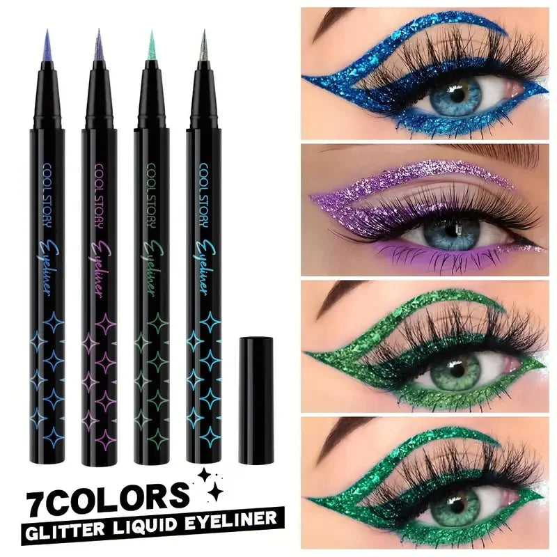 VERONNI Glitter Metallic Eyeliner Pen | Waterproof Eyeshadow Glitter Eyeliner Pen QXL