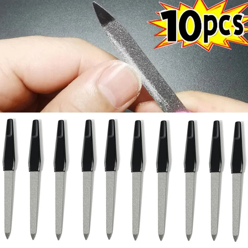 10-Pack Double-Sided Stainless Steel Nail Files | Manicure Set Nail Files Set QXL