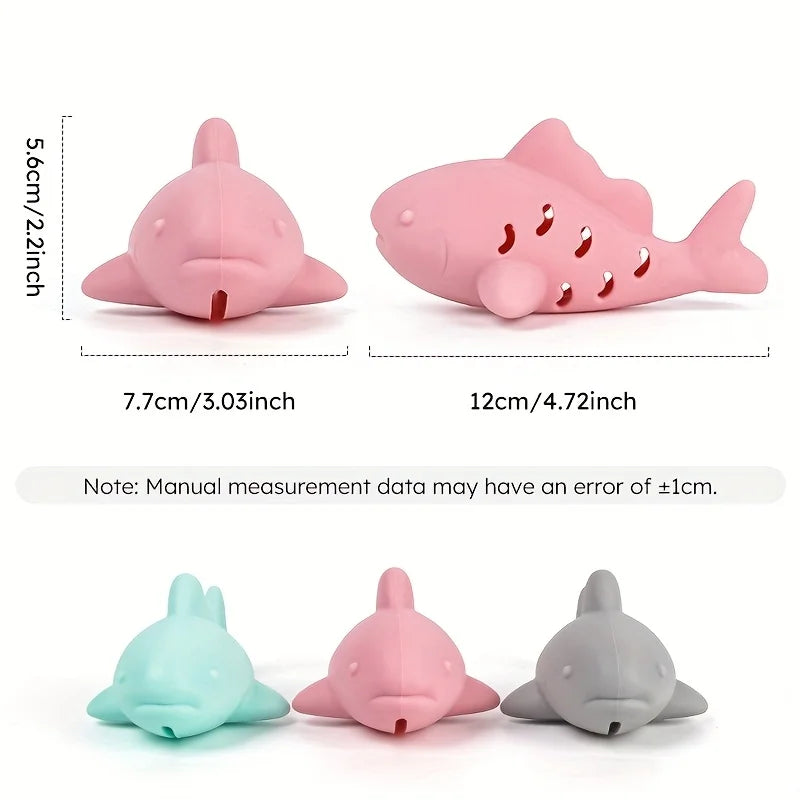 Silicone Fish Chew Toy & Treat Dispenser for Small Pets Pet Chew Toy QXL