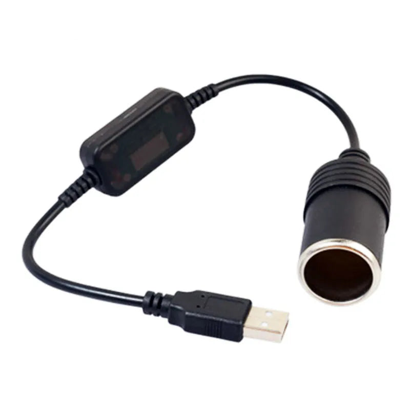 USB to 12V Cigarette Lighter Socket Adapter | 5V 2A Converter Car Power Adapter QXL