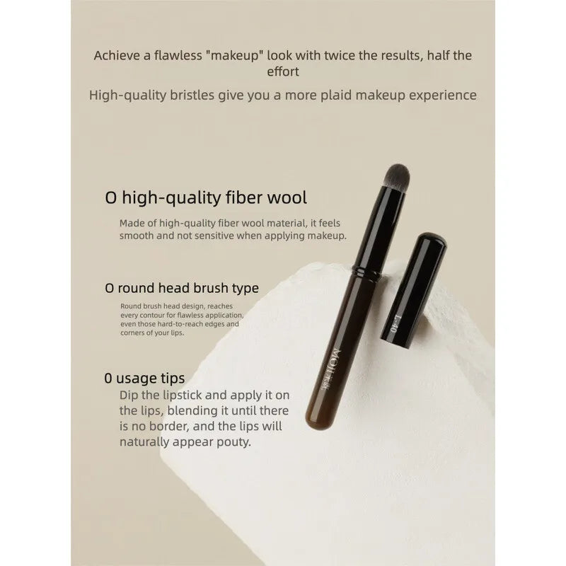 L40 Round-Head Lip Brush | Wool Fiber Lipstick Smudge Tool Lip Makeup Brush QXL