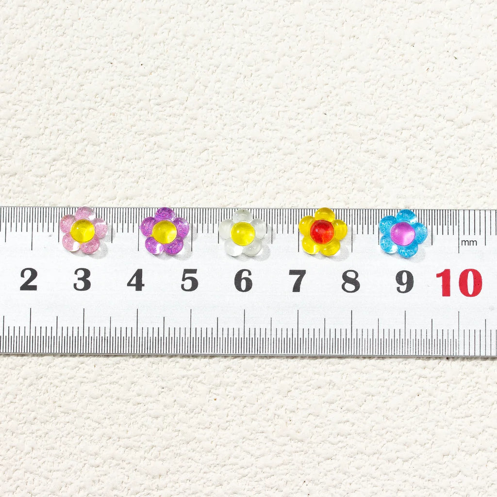 20-Pack 3D Ice Flower Nail Charms | Kawaii Resin Decorations Nail Art Charms QXL