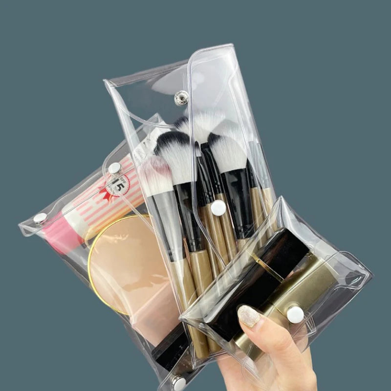 PVC Transparent Makeup Brush Bag | Travel Organizer Pouch Makeup Brush Bag QXL