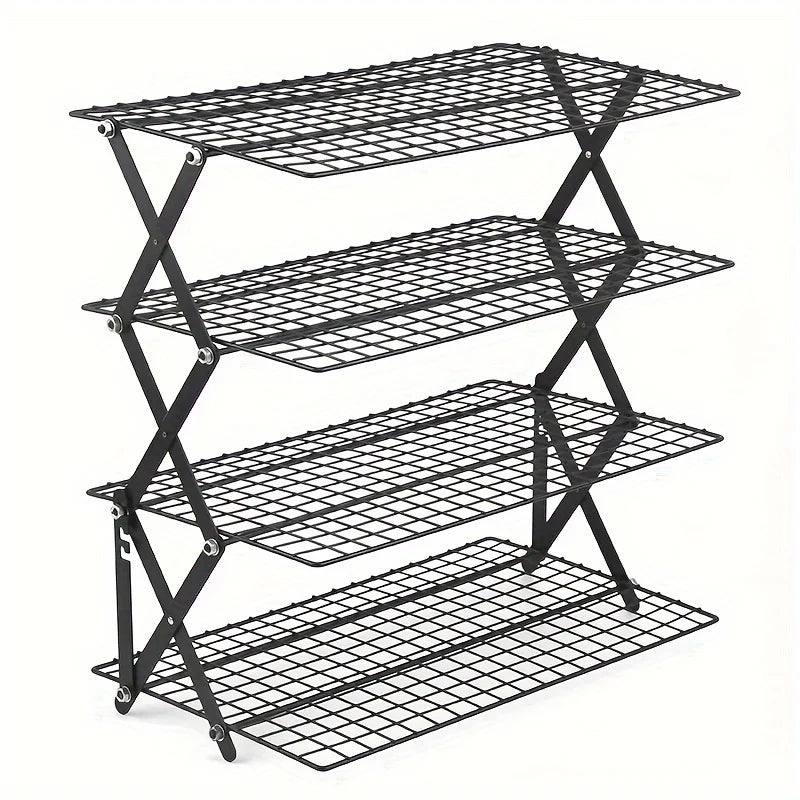 Foldable Stackable Metal Wire Baking Cooling Rack | Drying Baking Cooling Rack QXL black