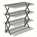 Foldable Stackable Metal Wire Baking Cooling Rack | Drying Baking Cooling Rack QXL black