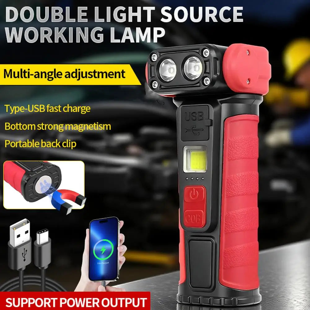 Mini Magnetic COB Work Light | 6-Mode 500LM LED Flashlight Magnetic Work Light QXL