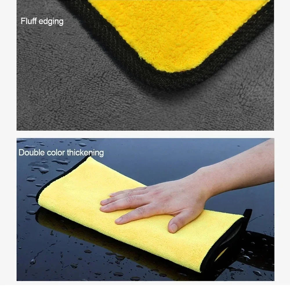 Microfiber Car Drying Towel | Double-Layer Soft Cleaning Cloth Car Cleaning Towel QXL