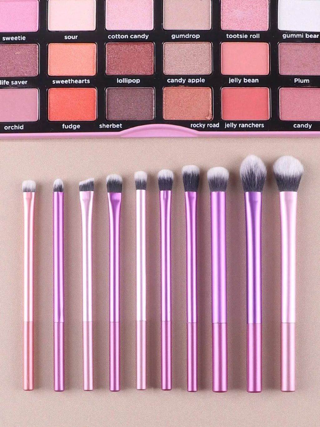 10-Piece Multicolor Fiber Eyeshadow Makeup Brush Set Makeup Brush Set QXL