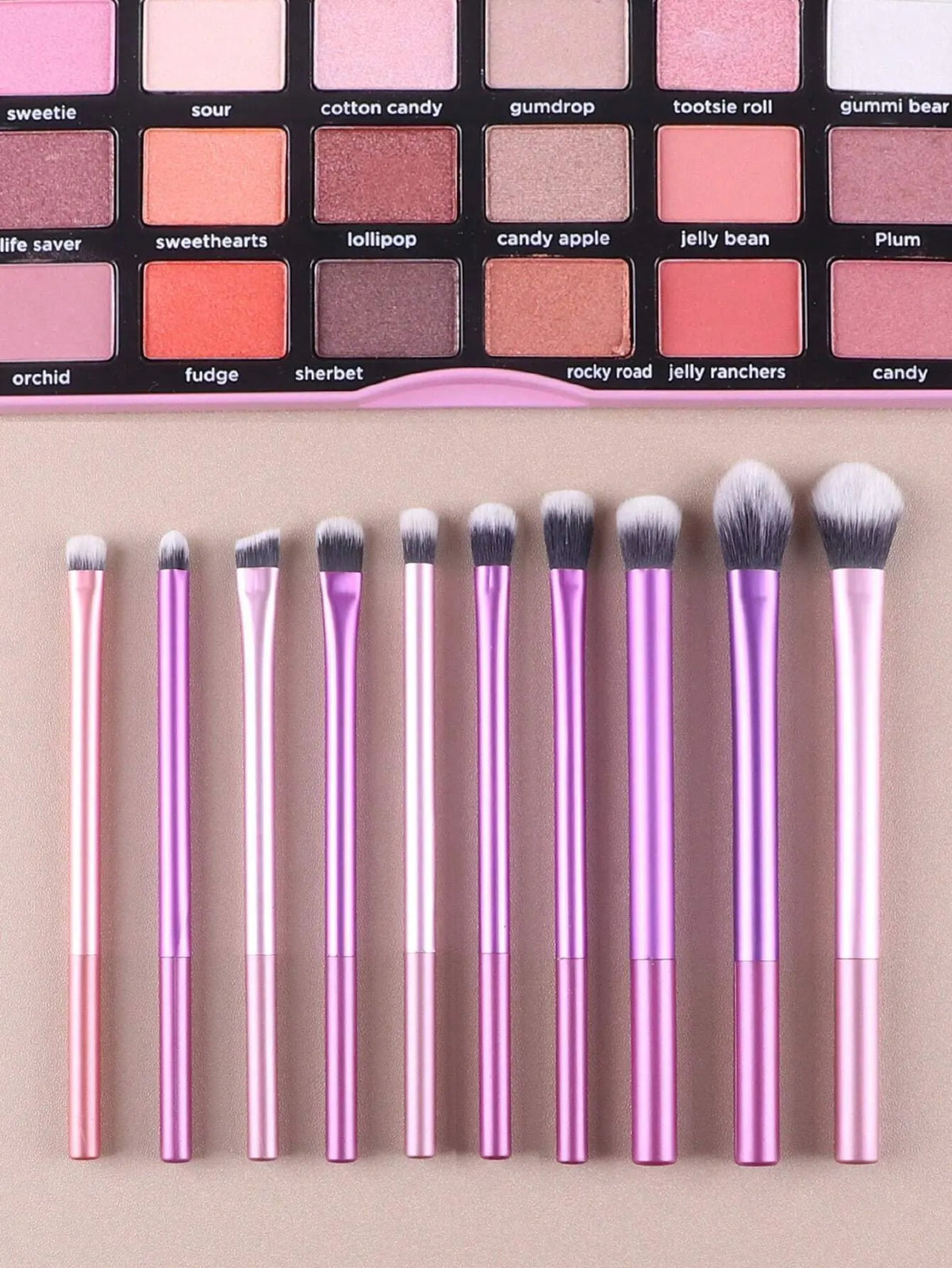 10-Piece Multicolor Fiber Eyeshadow Makeup Brush Set Makeup Brush Set QXL