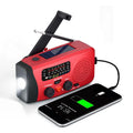 Emergency Hand Crank Weather Radio | LED Flashlight & Power Bank Emergency Weather Radio QXL Red