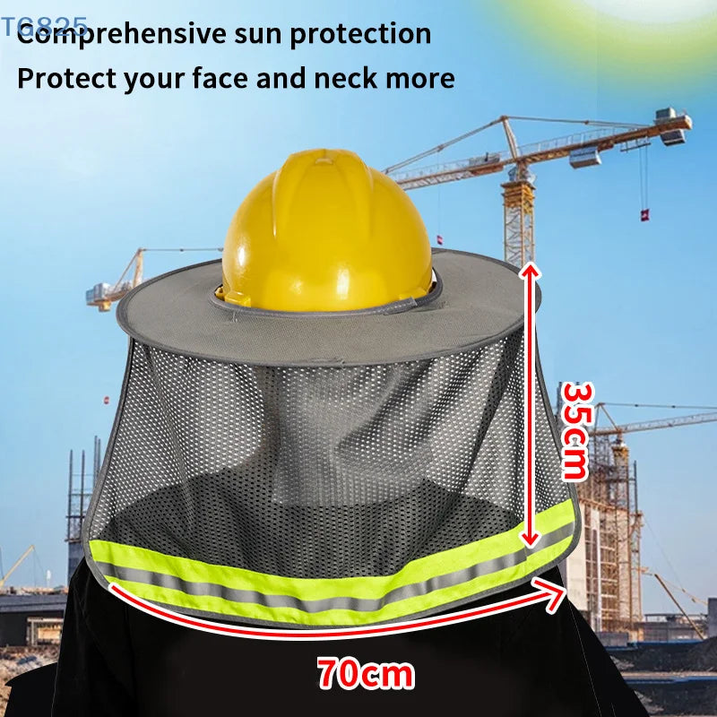 Sun Shade Safety Helmet Neck Shield | Reflective Work Cap Safety Sun Cap QXL