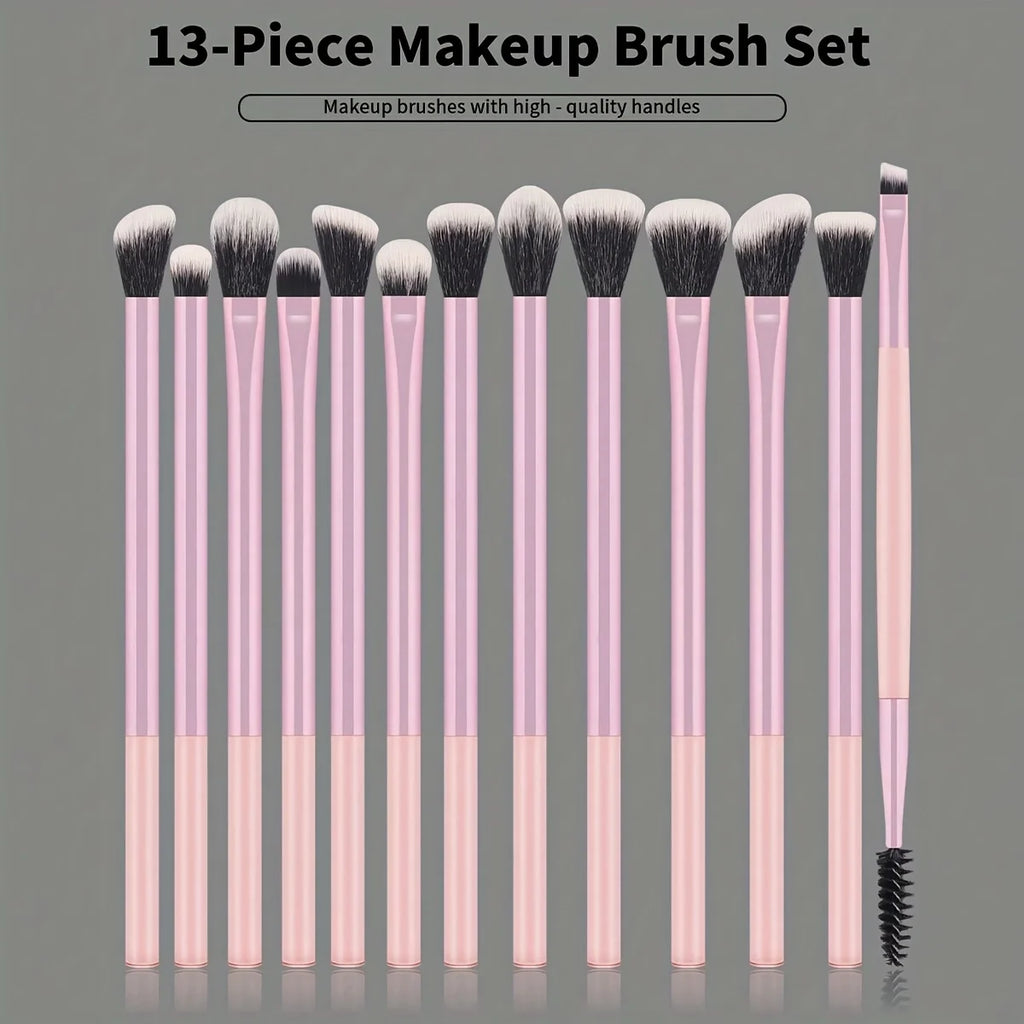 13-Pc Professional Makeup Brush Set | Face & Eye Brushes Makeup Brush Set QXL Pink