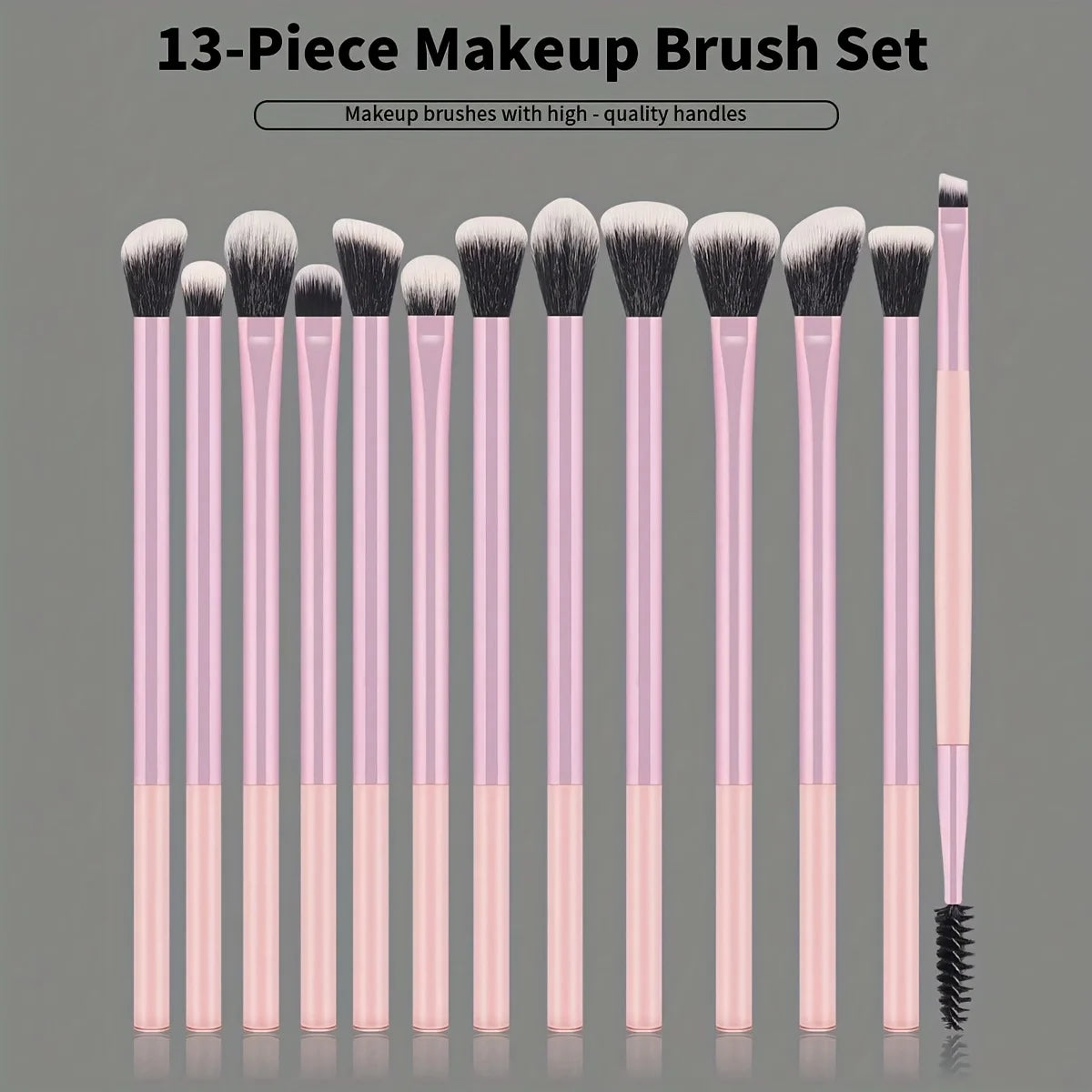 13-Pc Professional Makeup Brush Set | Face & Eye Brushes Makeup Brush Set QXL Pink