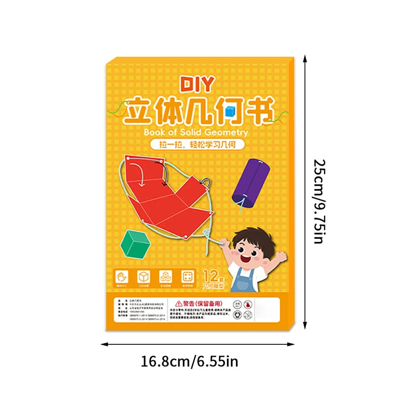 3D Geometry DIY Learning Book | Kids Spatial Thinking Game Educational Activity Book QXL onesize