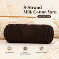 8-Ply Milk Cotton Yarn | Soft Knitting & Crochet Thread Knitting Crochet Yarn QXL 17 Dark Coffee
