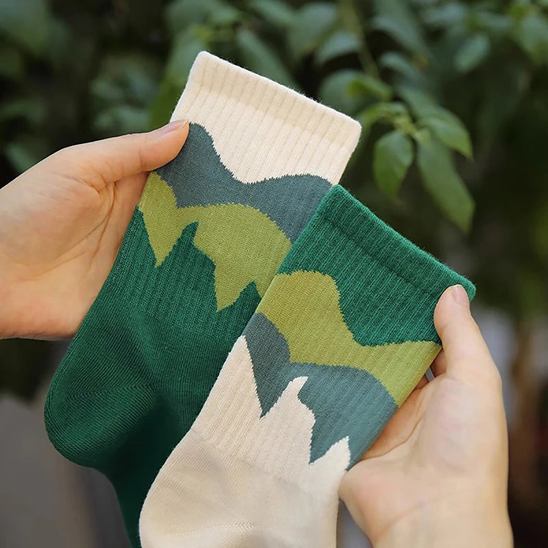 Women's Hip Hop Striped Mid-Tube Cotton Socks | Breathable Fashion Cotton Socks QXL