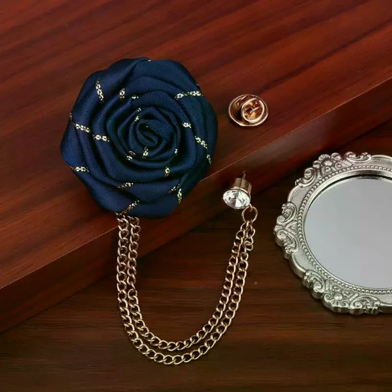Handmade Rose Flower Brooch Lapel Pin | Groom Boutonniere Brooch Lapel Pin QXL