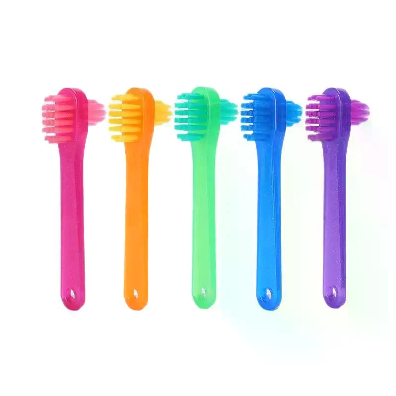 T-Shape Dual-Head Denture Brush | Retainer & Braces Cleaner Denture Cleaning Brush QXL