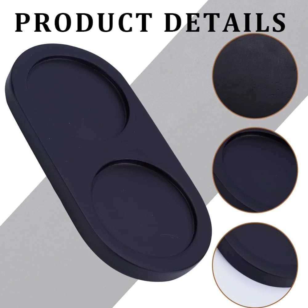 Acacia Wood Salt & Pepper Mill Tray | Dual Grinder Holder Mill Tray Holder QXL