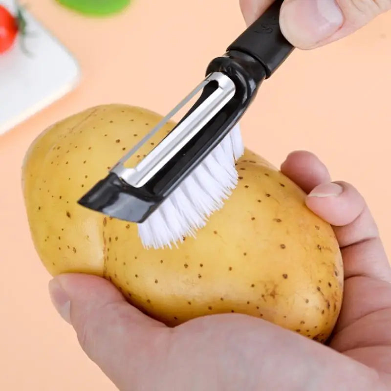 2-in-1 Vegetable Scrubber Brush & Peeler | Kitchen Tool Vegetable Scrubber Peeler QXL
