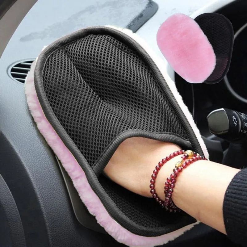 Ultra-Soft Microfiber Car Cleaning Gloves | Auto Detailing Car Wash Gloves QXL