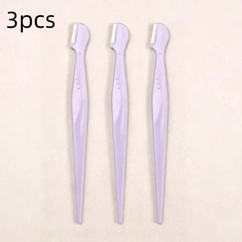 Precision Round Head Eyebrow Trimmers | Stainless Steel 2/3/5-Pack Eyebrow Trimmer QXL 3pcs Purple