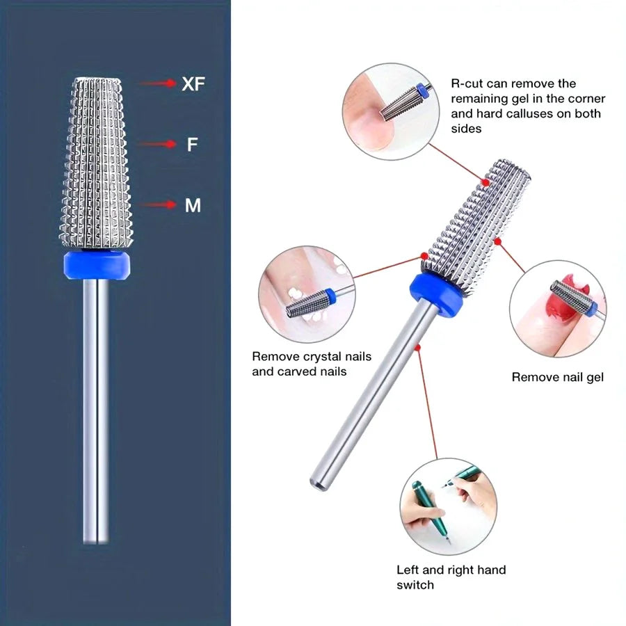 5-in-1 Tungsten Carbide Nail Drill Bit 3/32 Shank | FUMOSIK Nail Drill Bit QXL