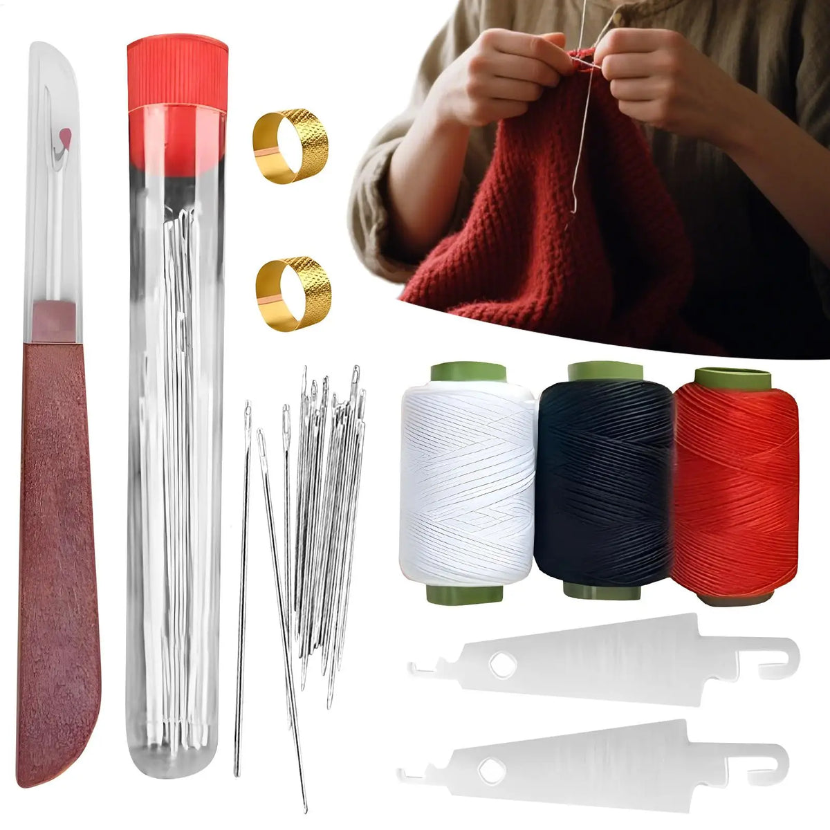 37-Piece Hand Sewing Kit – Needles, Thread & Tools Set Hand Sewing Kit QXL
