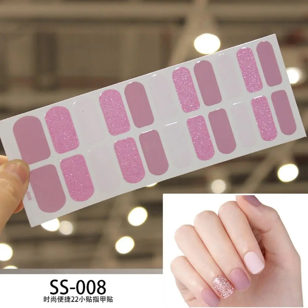 Blue Diamond Glitter Full Cover Nail Stickers – 22 Tips Nail Art Stickers QXL