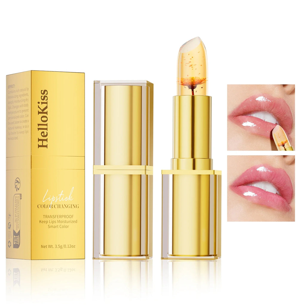 Hello Kiss Gold Foil Color-Change Plumping Lip Balm Longwear Color-Change Lip Balm QXL