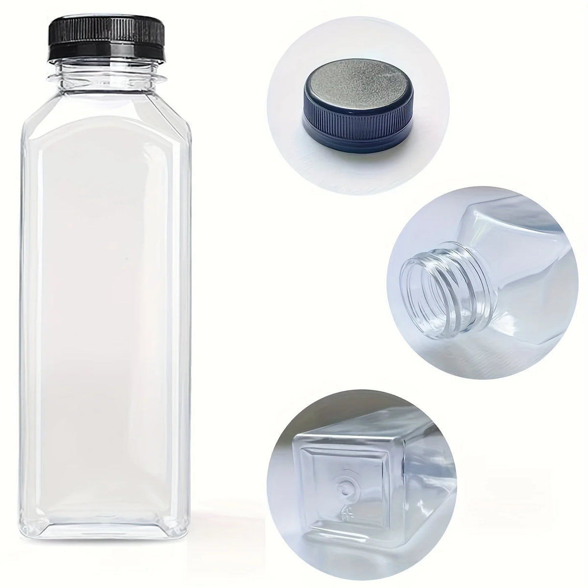 10-Pack Leak-Proof Clear Plastic Juice Bottles 150ml–500ml Plastic Drink Bottles QXL