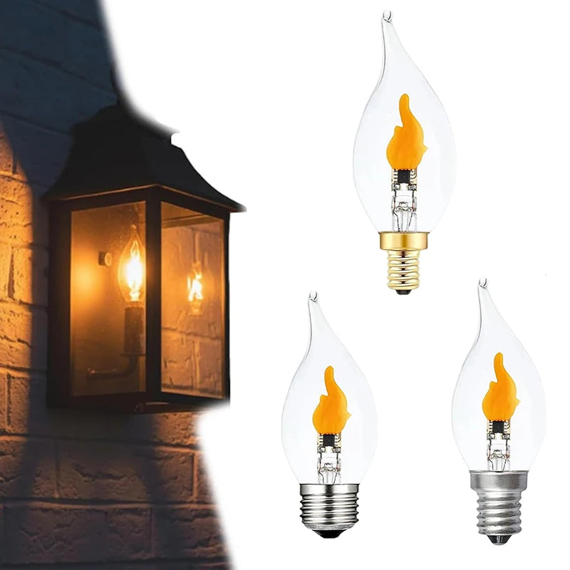 LED Flickering Flame Bulb E12/E14/E27 | Realistic Fire Effect Decorative LED Bulb QXL