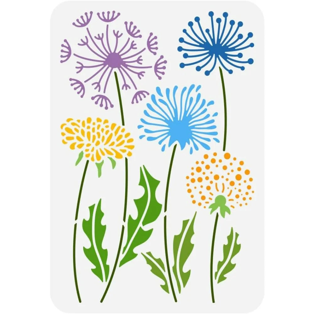 Dandelion Painting Stencil 8.3x11.7" Reusable PET Template Craft Painting Stencil QXL