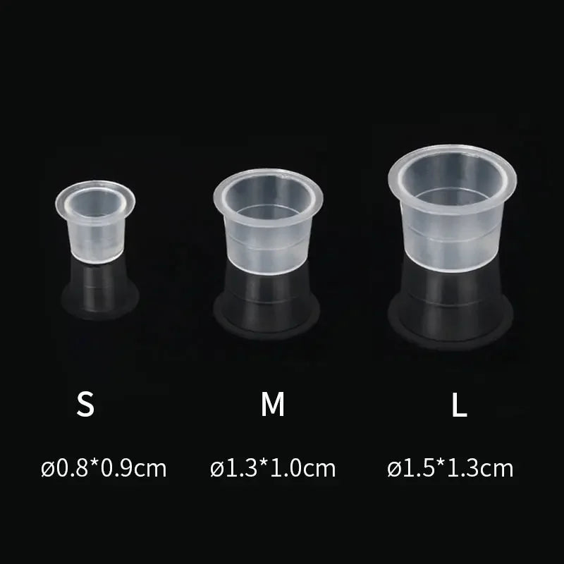 100-Pack Disposable Tattoo Ink Cups S/M/L | Pigment Holders Tattoo Ink Cups QXL