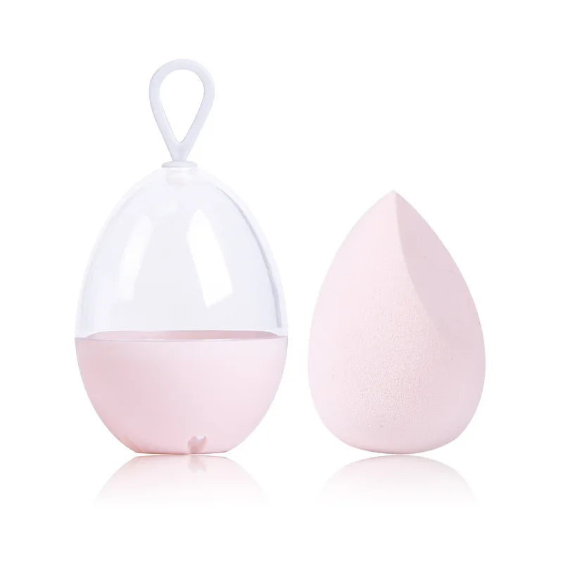 Makeup Sponge & Egg Case | Wet Dry Beauty Blender Puff Makeup Blender Sponge QXL Pink