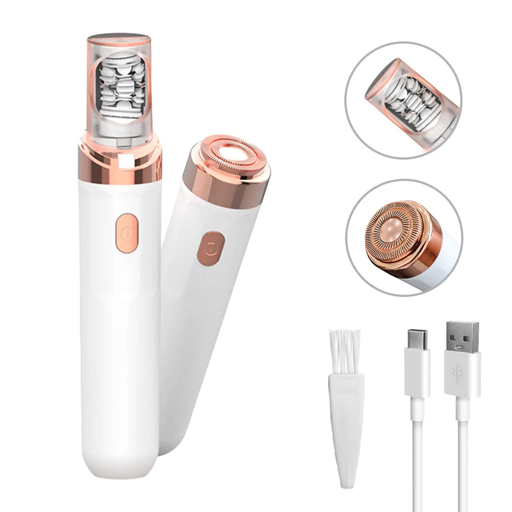 2-in-1 Facial Epilator & Trimmer | USB Rechargeable Hair Remover Facial Epilator QXL