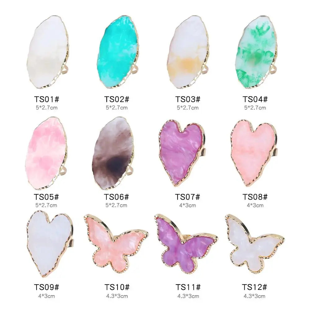 Resin Stone Nail Art Palette Ring | Pigment Mixing & Display Nail Art Palette QXL