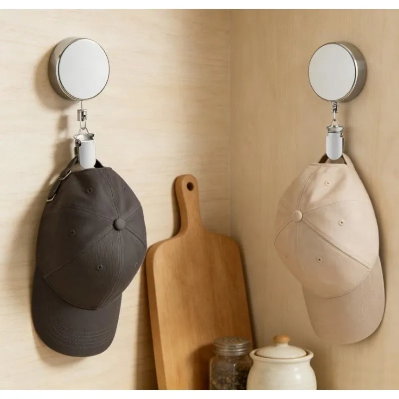 Retractable Towel Clip No-Drill Self-Adhesive Hook & Key Holder Retractable Wall Hook QXL