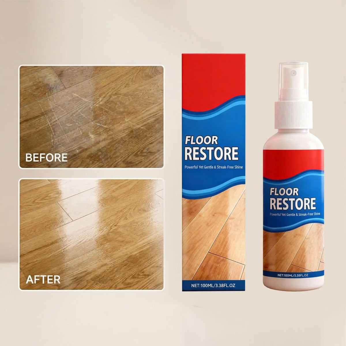 100ml Wood Floor Restorer & Polish | Hardwood Renewal Liquid Floor Renewal Solution QXL