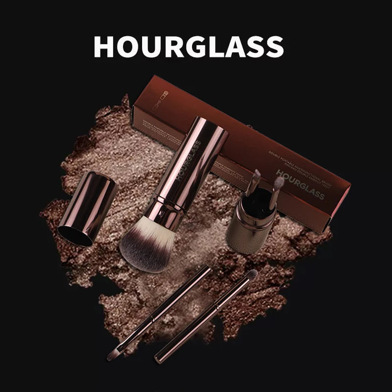 Hourglass 5-Piece Makeup Brush Set – Powder, Lip & Eyebrow Makeup Brush Set QXL