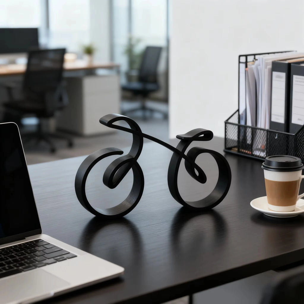 Minimalist 3D Printed Bike Sculpture | Cyclist Desk Décor Gift Desk Sculpture QXL