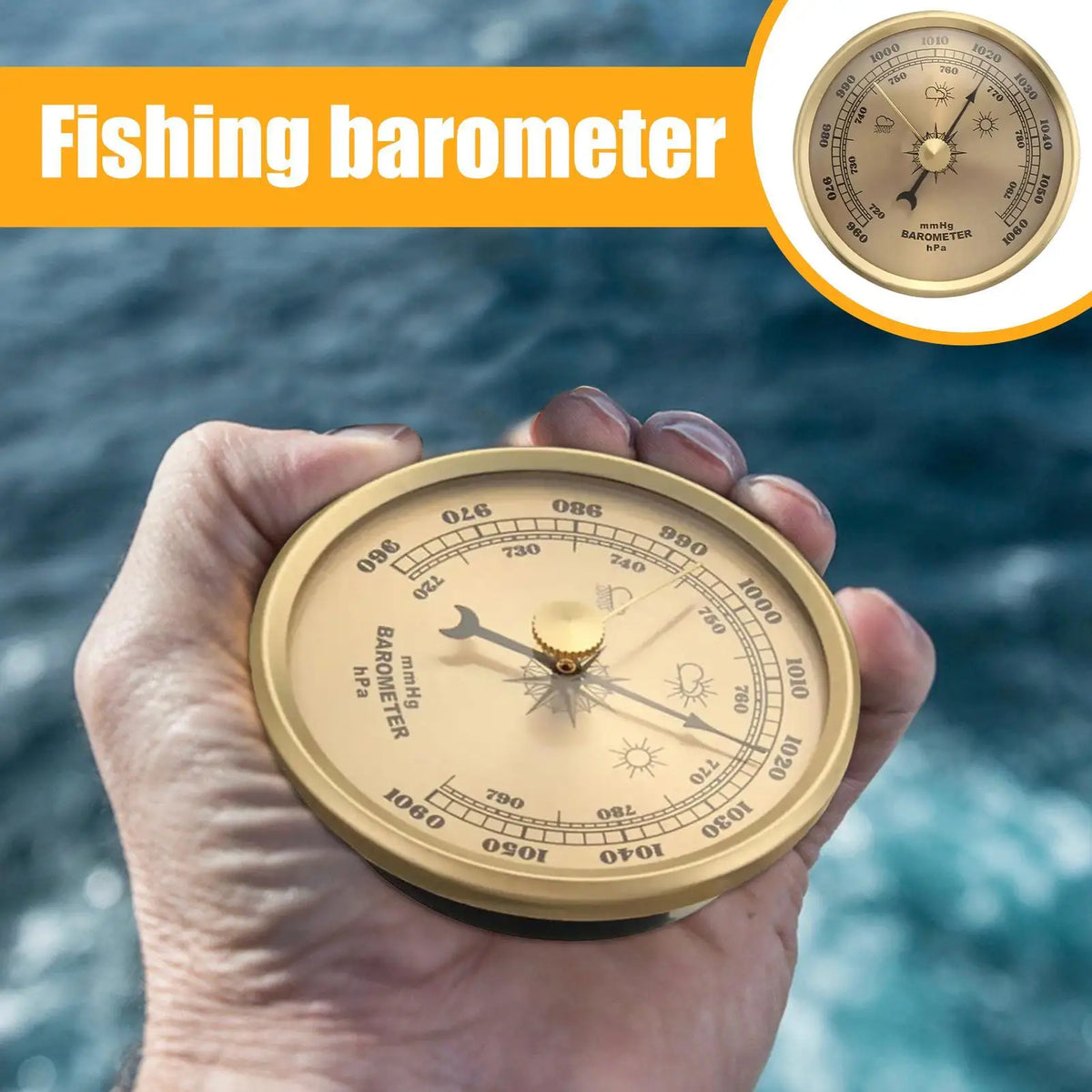 Fishing Barometer – Analog Air Pressure & Weather Gauge Fishing Barometer QXL