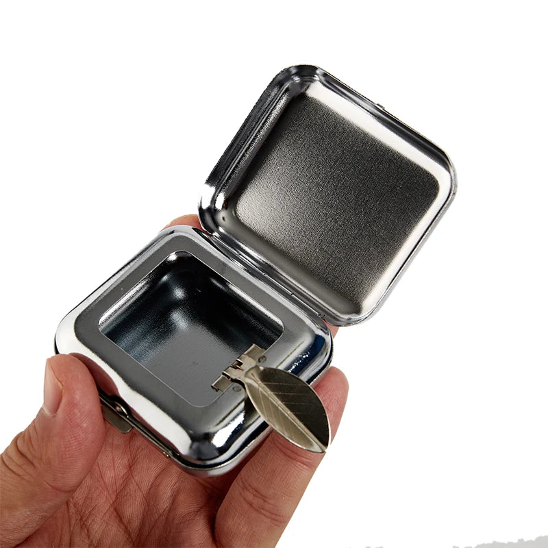 Mini Stainless Steel Pocket Ashtray with Lid | Portable Portable Pocket Ashtray QXL