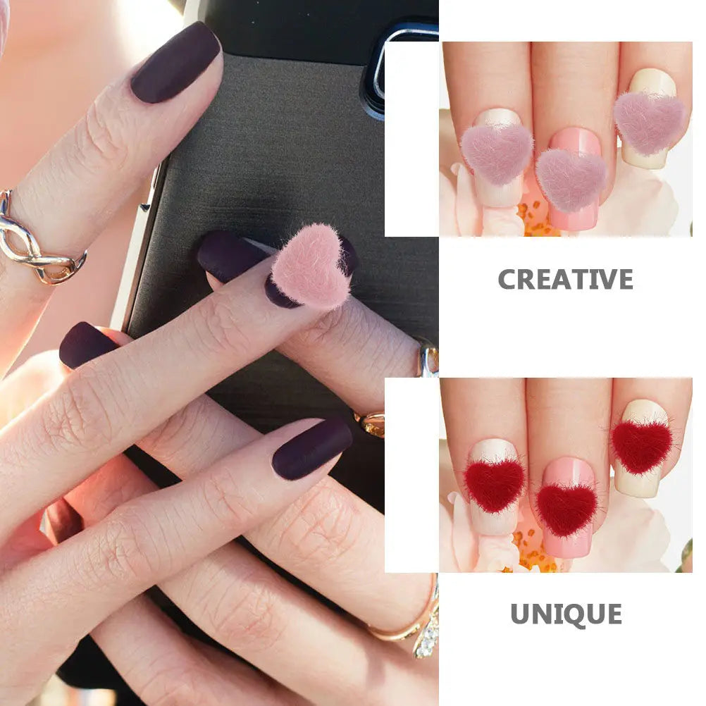 4-Pack Magnetic Fuzzy Ball Nail Art Charms | DIY Manicure Decor Nail Art Charms QXL