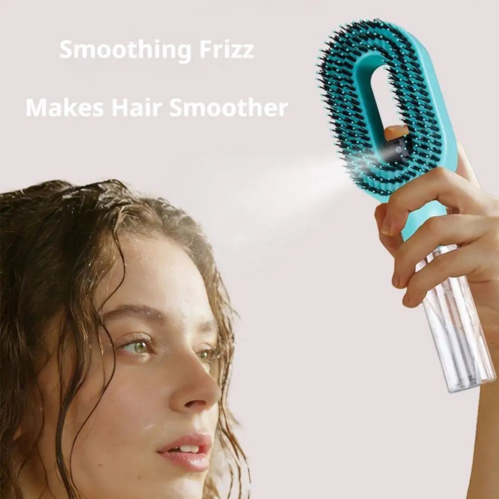2-in-1 Spray Comb Detangling Hairbrush with Mist Bottle Spray Detangling Comb QXL