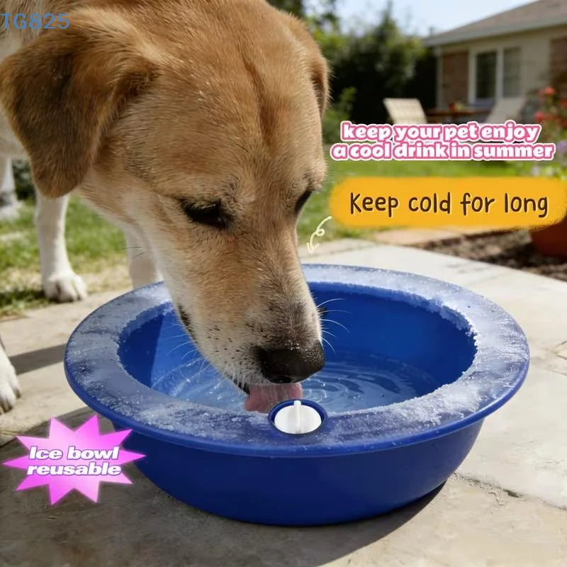 Freezable Cooling Dog Bowl | Summer Pet Water Feeder Cooling Pet Bowl QXL