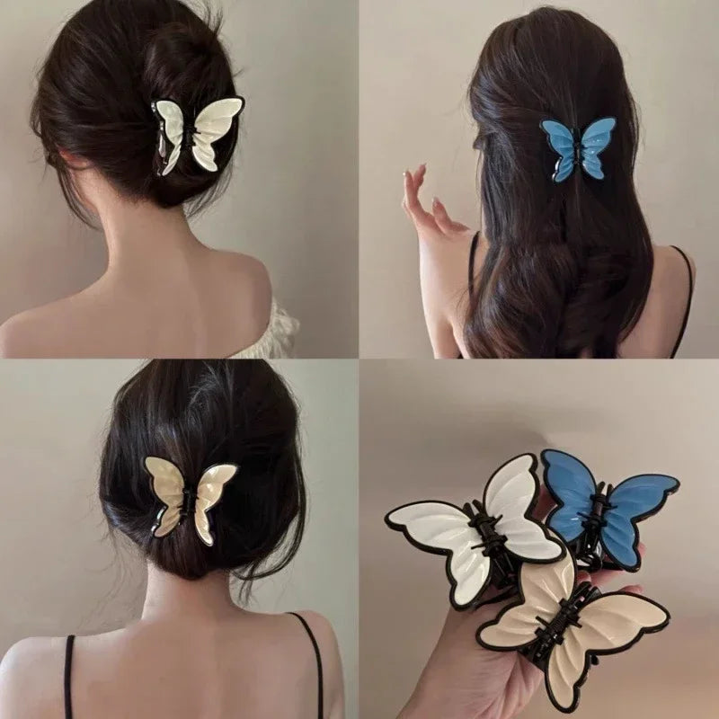 Butterfly Claw Hair Clip | Colorful Plastic Women's Accessory Butterfly Claw Clip QXL